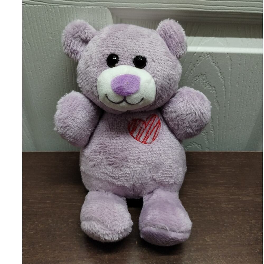 Animal Adventure Purple Teddy Bear Red Heart Valentine's 2020 Stuffed Plushie